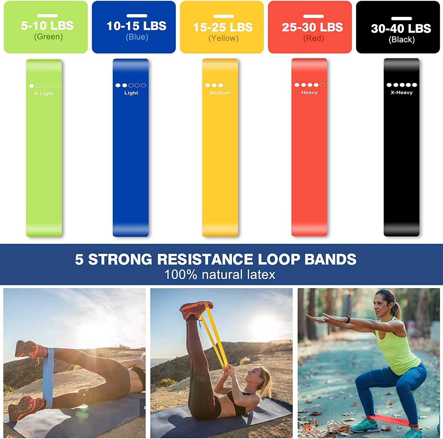 Sensyne Resistance Bands Set 16PCS Exercise Band for Working Out Up to 150 lbs, for Indoor and Outdoor Sports, Fitness, Suspension, Speed Strength, Baseball Softball Training, Home Gym, Yoga 🍁 All In One Marketplace Canada