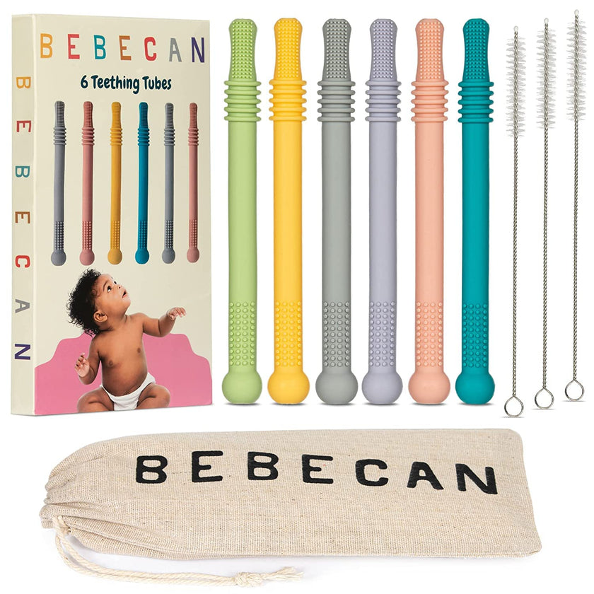 BEBECAN Teething Toys for Babies, Baby Teething Relief, 6 Vibrant Colors, Super Soft Silicone Jouet Dentition Bebe, Perfect Baby Gifts Baby Boy Gifts 🍁 All In One Marketplace Canada