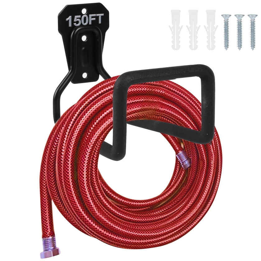 Metal Garden Hose Holder - Heavy Duty Hose Hanger Wall Mounted Water Hose Holder for Outside Yard, Sturdy Hose Reel Hose Hooks Ideal for Water Hose, Extension Cords 🍁 All In One Marketplace Canada