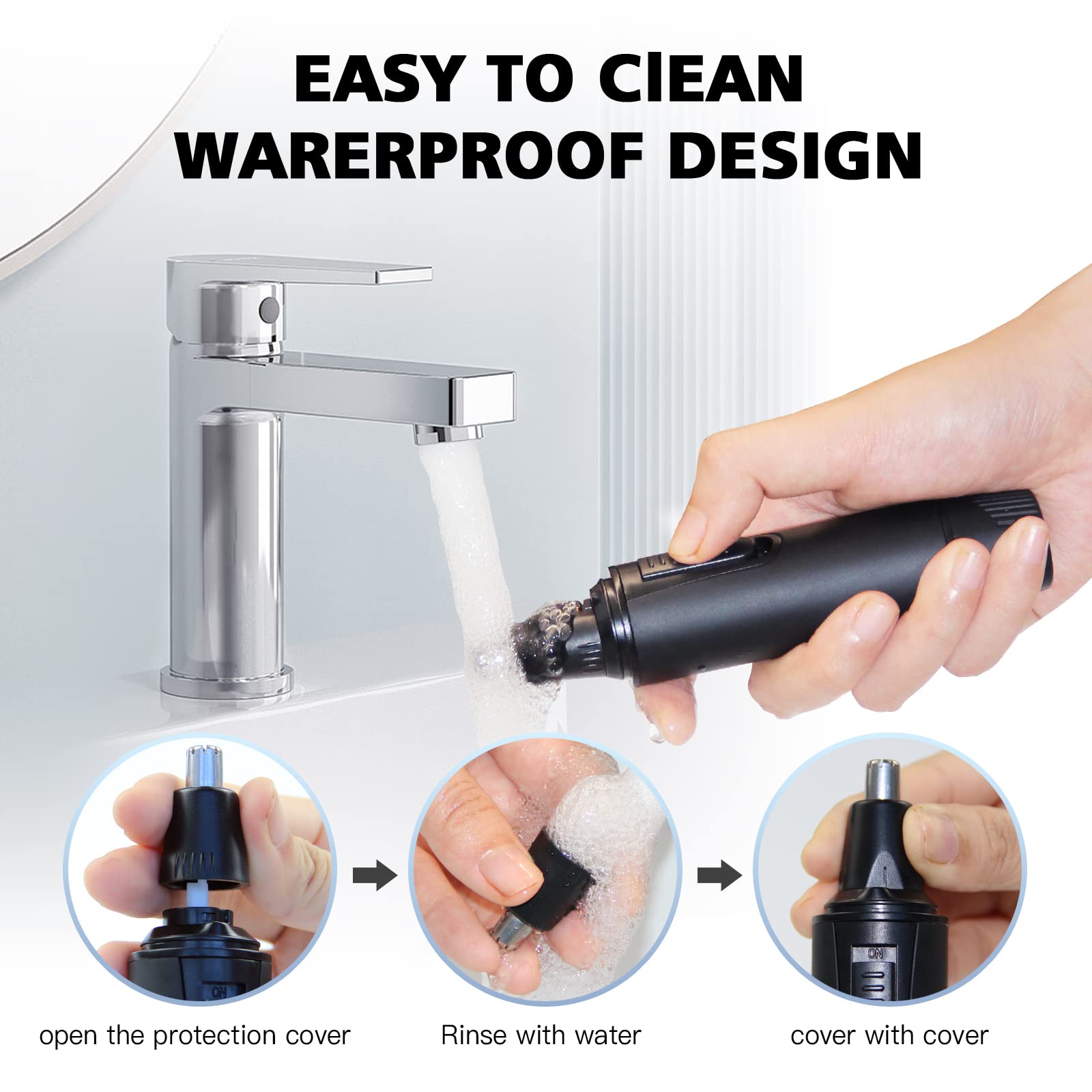 Nose Hair Trimmers for Men and Women-Rechargeable Ear Hair Trimmer-7IN1 Professional Painless Nose Clipper Eyebrow & Facial Hair Trimmer-IPX7 Waterproof Dual Edge Blades for Easy Cleansing-Black 🍁 All In One Marketplace Canada