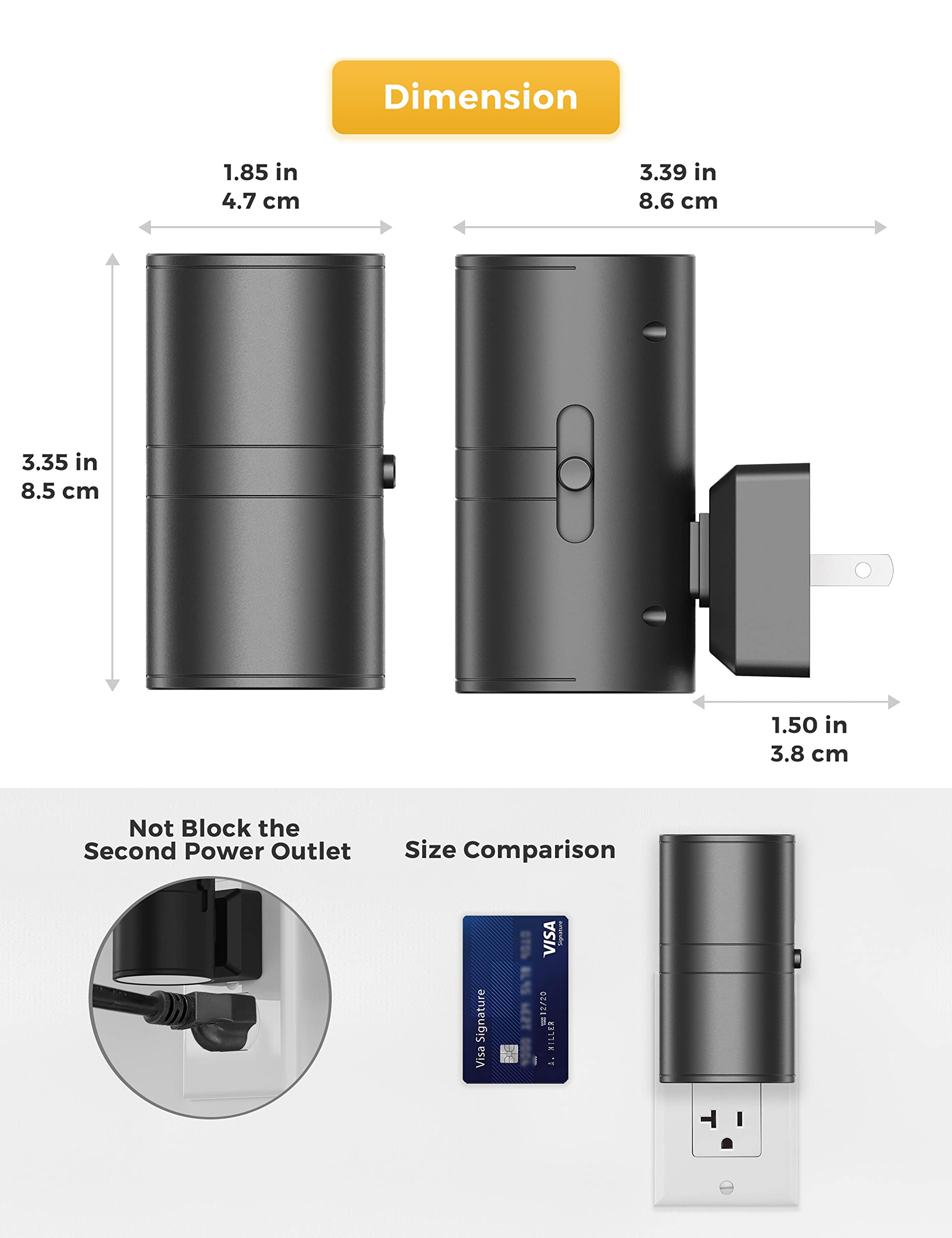 L LOHAS LED Night Light Plug in, [2 Pack] Modern Night Light, Dusk to Dawn Sensor, 0-100LM Adjustable Brightness, Soft White 3000K, Dimmable Night Lights with Light Sensor for Hallway Bedroom Stairway 🍁 All In One Marketplace Canada
