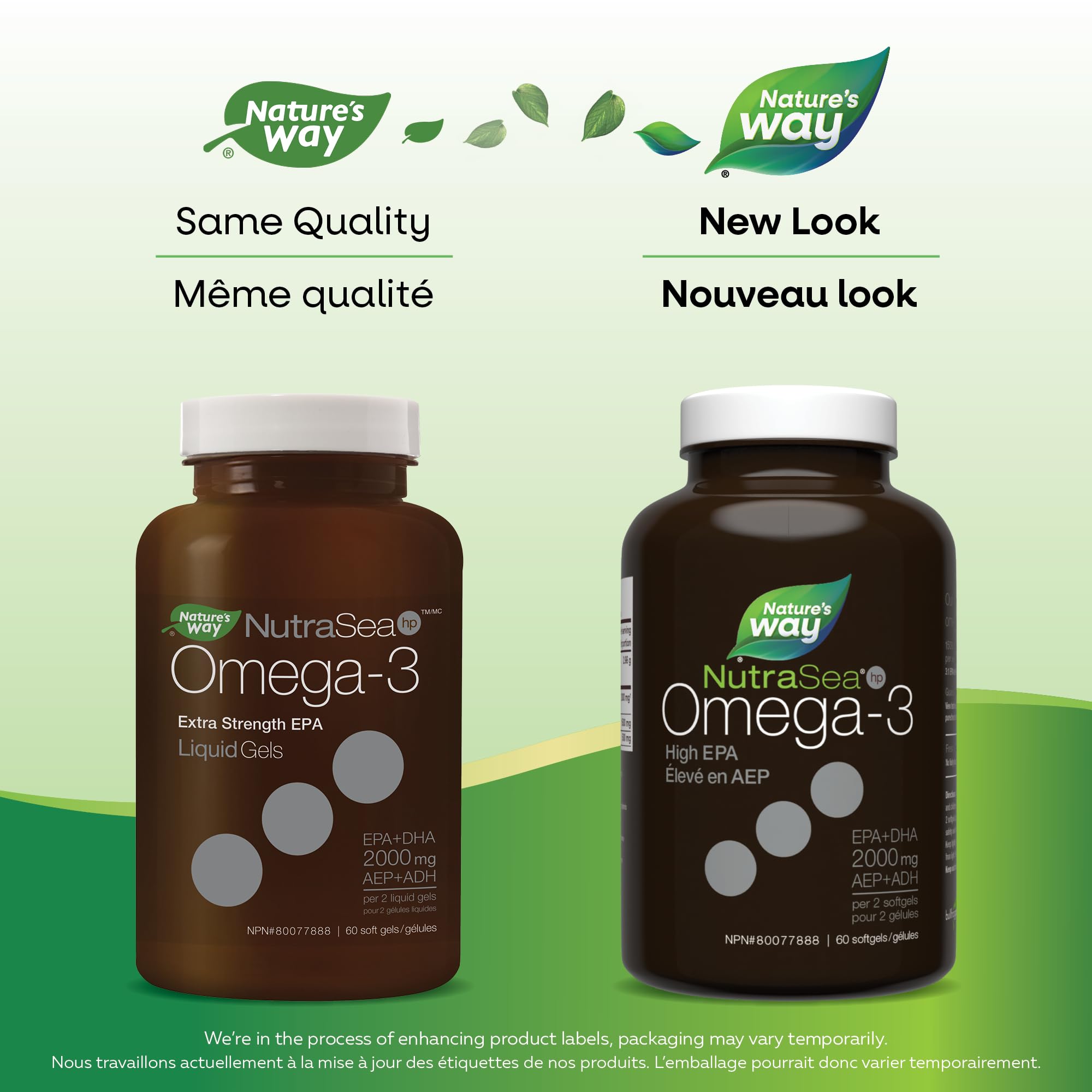 Nature's Way NutraSea HP Omega 3 Extra Strength Supplement with Fish Oil – Fresh Mint Flavour – Heart & Brain Support for Adults and Kids 9+ – 60 Softgels 🍁 All In One Marketplace Canada