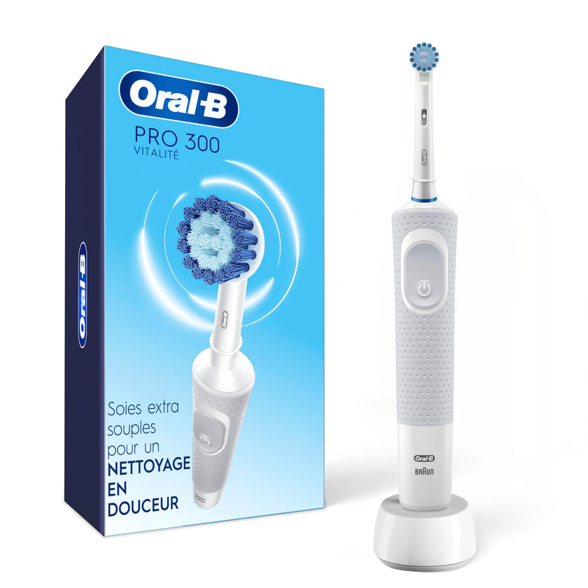 Oral-B Pro 300 Sensitive Clean Vitality Electric Toothbrush with (1) Brush Head, Rechargeable, White 🍁 All In One Marketplace Canada