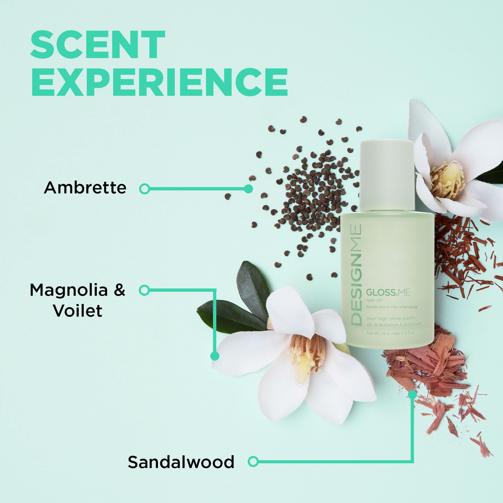 Design.Me GLOSS.ME Hair Oil - Anti Frizz Hair Serum - Heat Protection, Smooths Dry Ends - Adds Shine, Smoothens & Hydrates with Argan Oil - For Straight, Wavy & Curly Textures - No Paraben & Sulfate 🍁 All In One Marketplace Canada