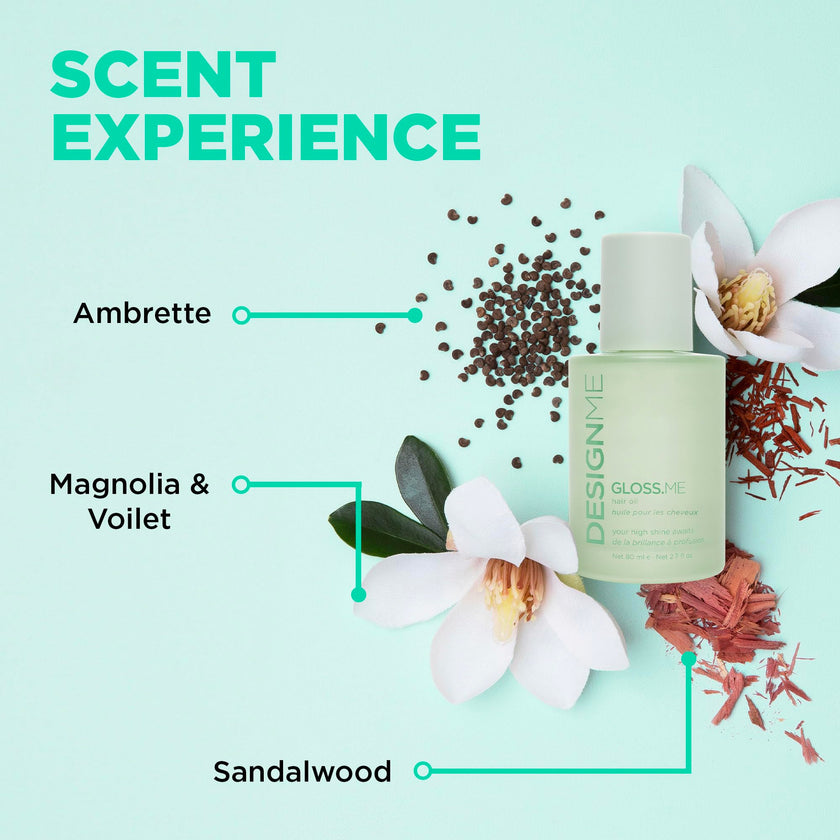 Design.Me GLOSS.ME Hair Oil - Anti Frizz Hair Serum - Heat Protection, Smooths Dry Ends - Adds Shine, Smoothens & Hydrates with Argan Oil - For Straight, Wavy & Curly Textures - No Paraben & Sulfate 🍁 All In One Marketplace Canada