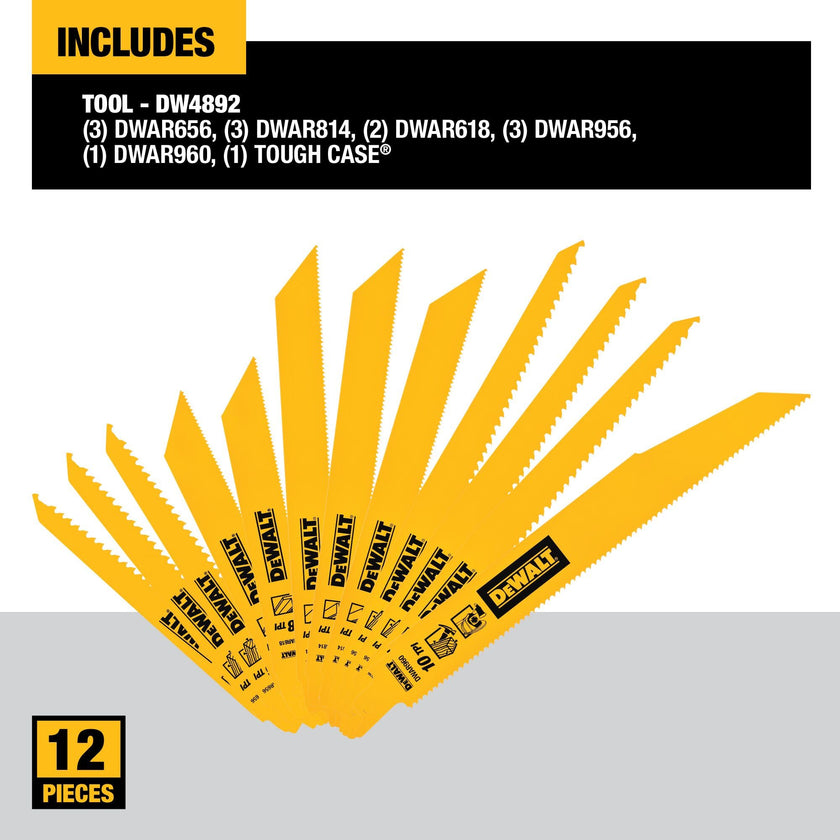 DEWALT Reciprocating Saw Blades, Bi-Metal Set with Case, 12-Piece (DW4892) 🍁 All In One Marketplace Canada