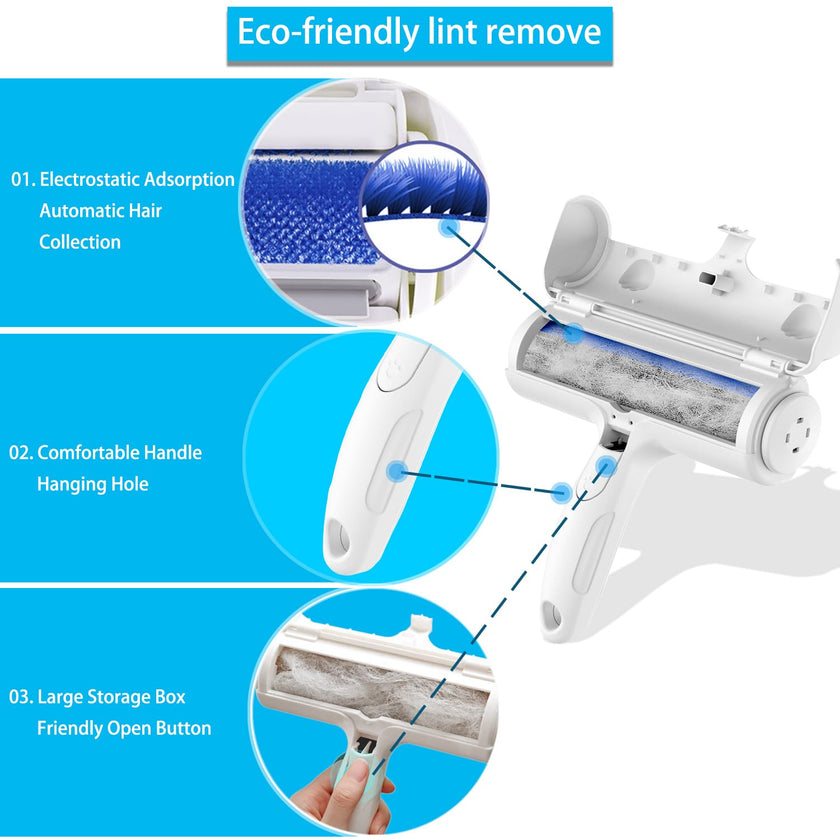 Pet Hair Remover Roller, ACE2ACE Reusable Animal Hair Removal Brush for Dogs and Cats, Self Clean Pet Fur from Carpet, Furniture, Rugs, Laundry, Clothes and Bedding, Sofa 🍁 All In One Marketplace Canada