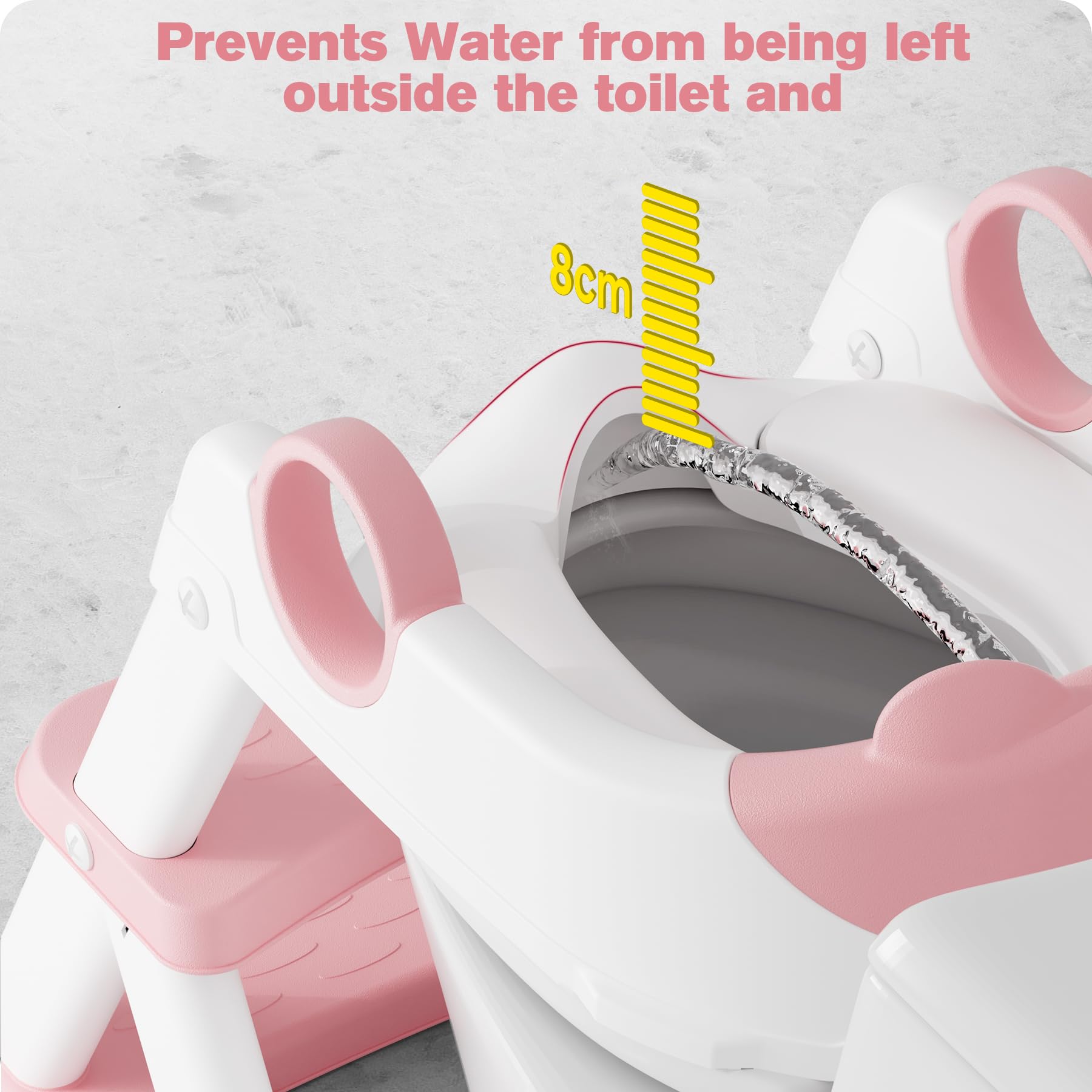 Rabb 1st Potty Training Seat, Upgrade Toddler Toilet Seat for Kids Boys Girls, 2 in 1 Potty Training Toilet for Kids, Splash Guard Anti-Slip Pad Step Stool (Pink) 🍁 All In One Marketplace Canada