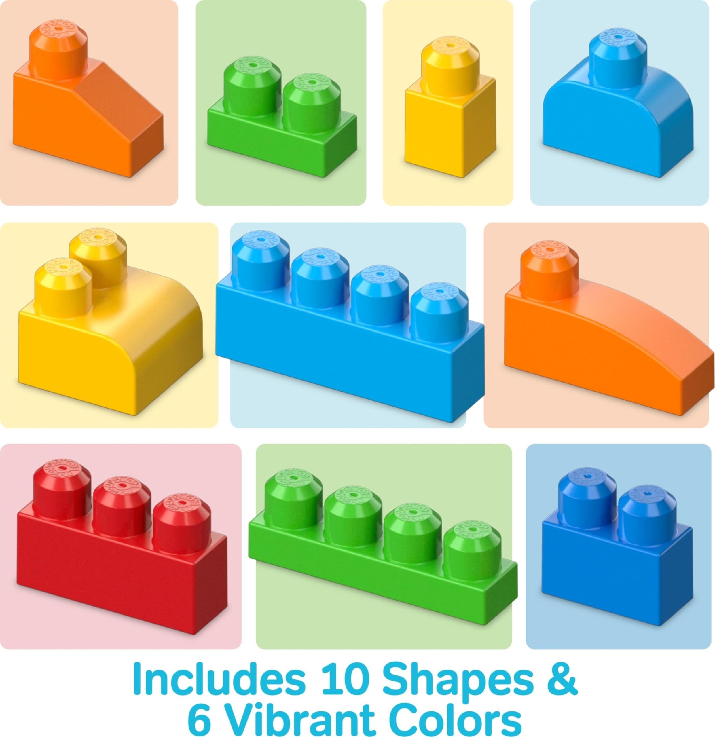MEGA BLOKS First Builders Toddler Blocks Toys Set, Deluxe Building Bag with 150 Pieces and Storage, Blue, Ages 1+ Years 🍁 All In One Marketplace Canada