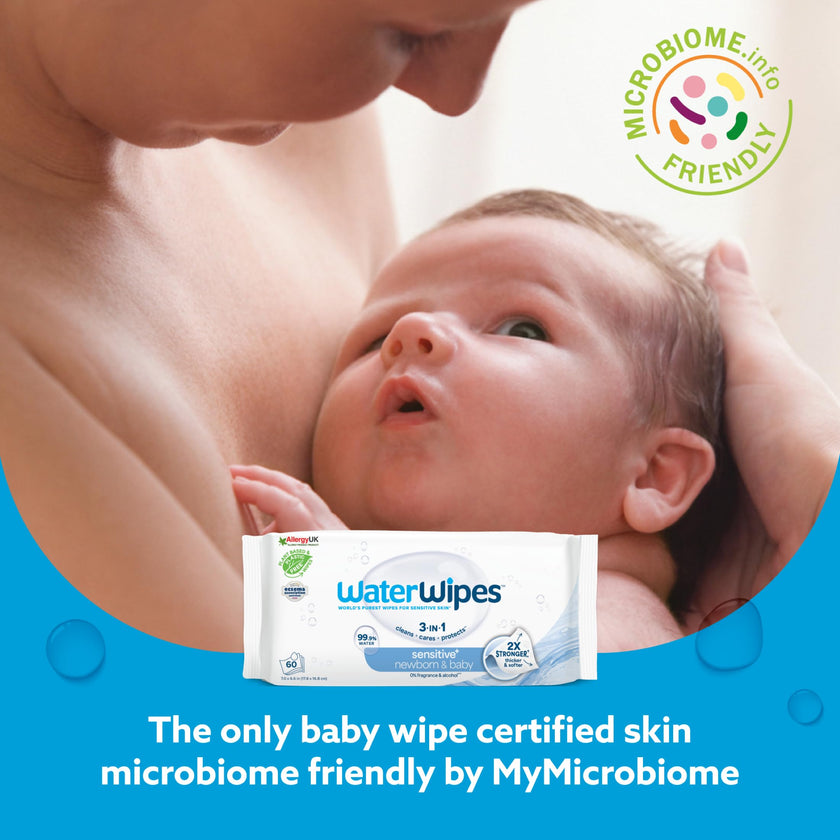 WaterWipes Sensitive+ Newborn & Baby Wipes, 3-In-1 Cleans, Cares, Protects, 99.9% Water, Unscented & Hypoallergenic, 300 Count (5 Packs) 🍁 All In One Marketplace Canada