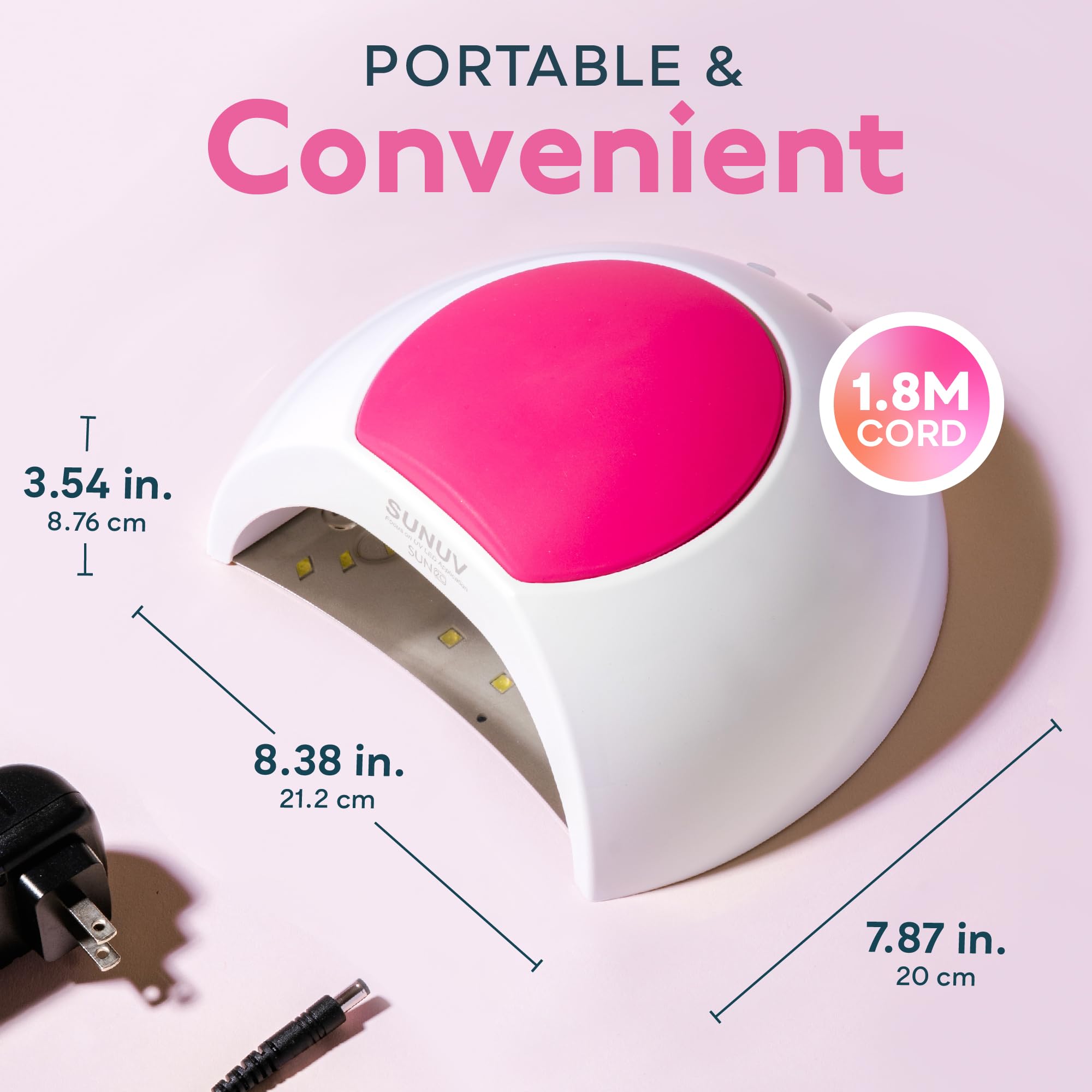 SUNUV SUN2C UV Light for Nails, UV LED Nail Lamp with 4 Timer Settings, Curing Lights Compatible with All Gel Polish Rose 🍁 All In One Marketplace Canada
