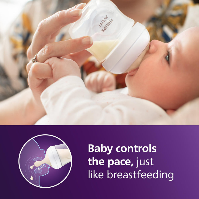 Philips Avent Natural Baby Bottles with Natural Response Nipples (Slow Flow, Flow 2), 4oz, 4-pack, SCY900/04 🍁 All In One Marketplace Canada