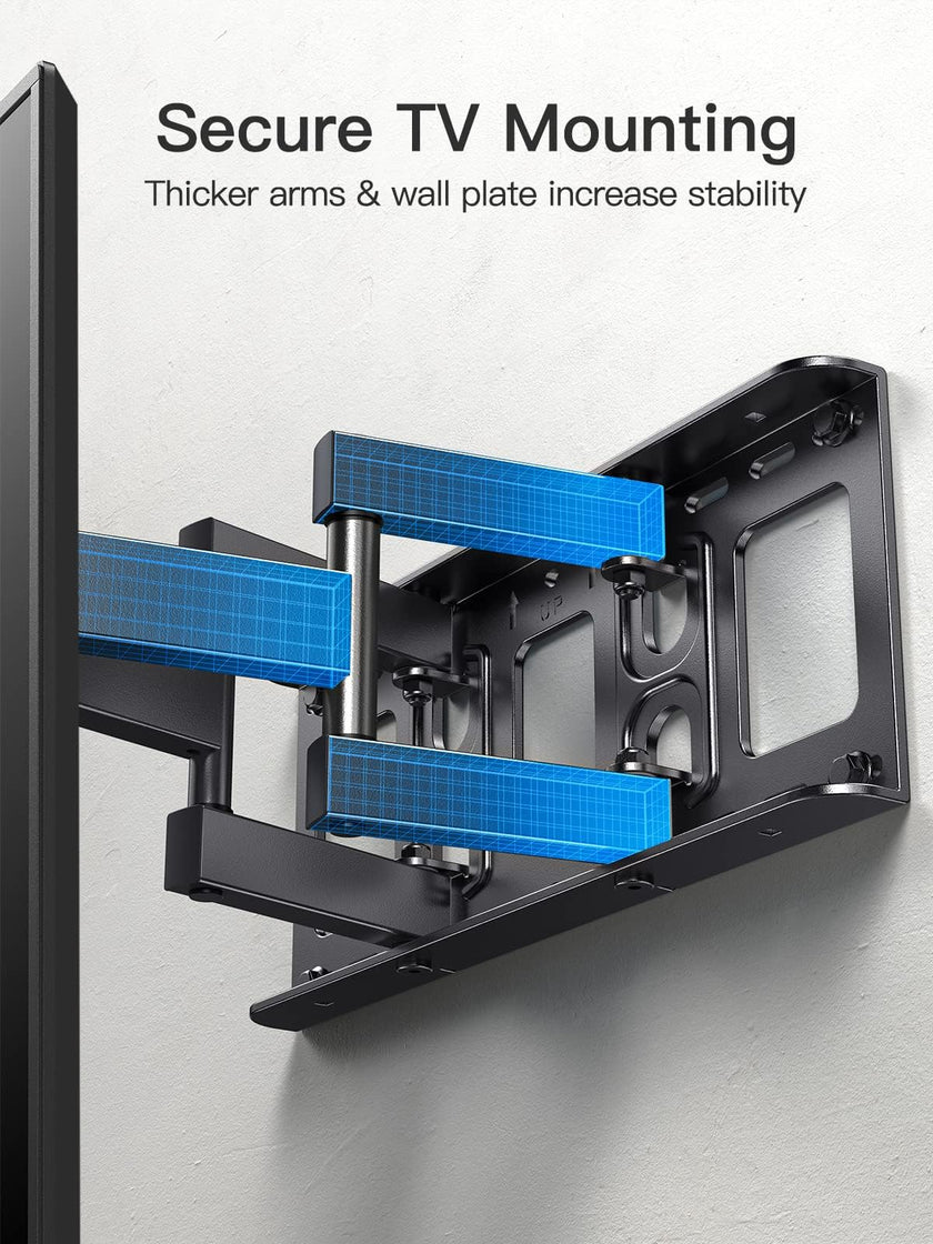 Pipishell Full Motion TV Wall Mount for 26-74 inch TVs, up to 99lbs Max VESA 400x400mm, Wall Mount TV Bracket with Articulating Swivel Extension Tilting Leveling for LED LCD OLED 4K Flat Curved Screen 🍁 All In One Marketplace Canada