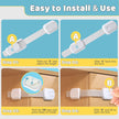 4our Kiddies 14 Pack Baby Proof Cabinet Latches, Childproof Drawer Latches with 12 Extra 3M Adhesives, Adjustable No Drilling Child Safety Cabinet Strap Locks, Baby Drawer Locks for Kids Baby Safety 🍁 All In One Marketplace Canada