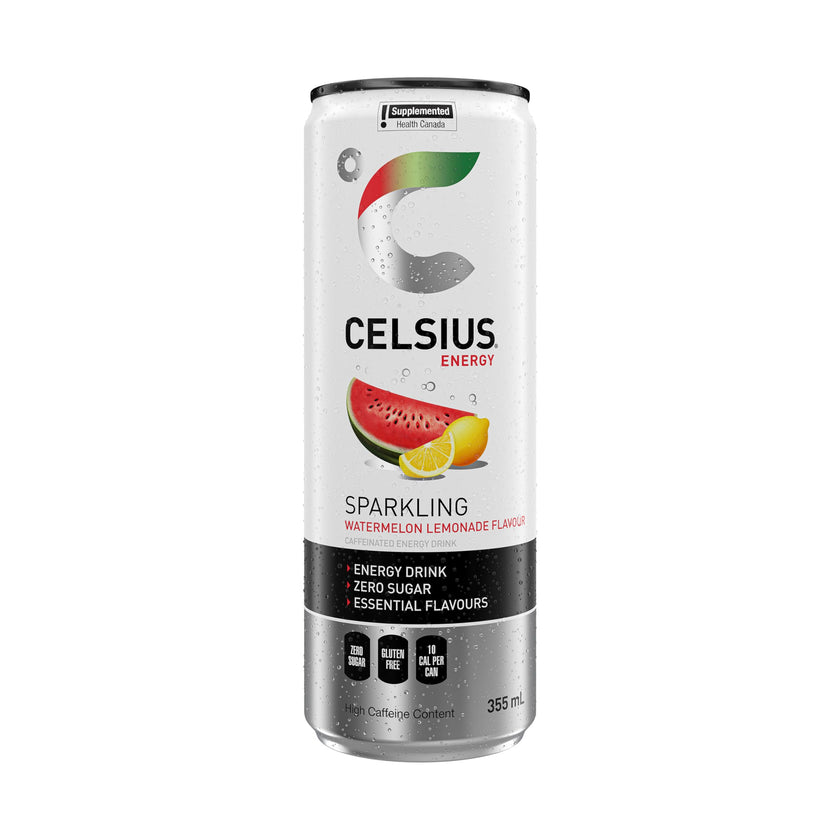 CELSIUS Sparkling Watermelon Lemonade, Zero Sugar Energy Drink, 355ml (Pack of 12) 🍁 All In One Marketplace Canada