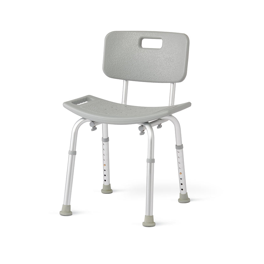 Medline Bath Chair with Back, Shower Chair has Height Adjustable Legs, Tool-Free Assembly, Shower Seat with Suction Cup Feet, Gray 🍁 All In One Marketplace Canada