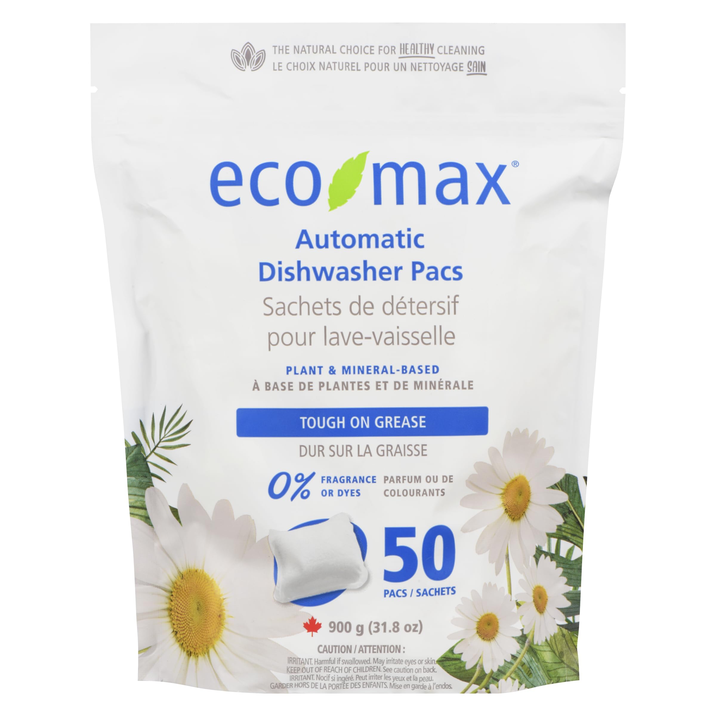 Eco-Max Hypoallergenic Automatic Dishwasher Pacs, 50 count, Fragrance-Free 🍁 All In One Marketplace Canada