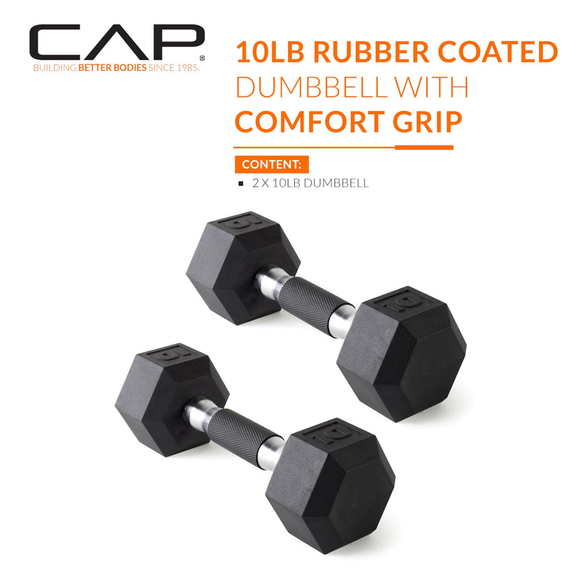 CAP Barbell 10 LB Coated Hex Dumbbell Weight Pair with Padded Grip 🍁 All In One Marketplace Canada