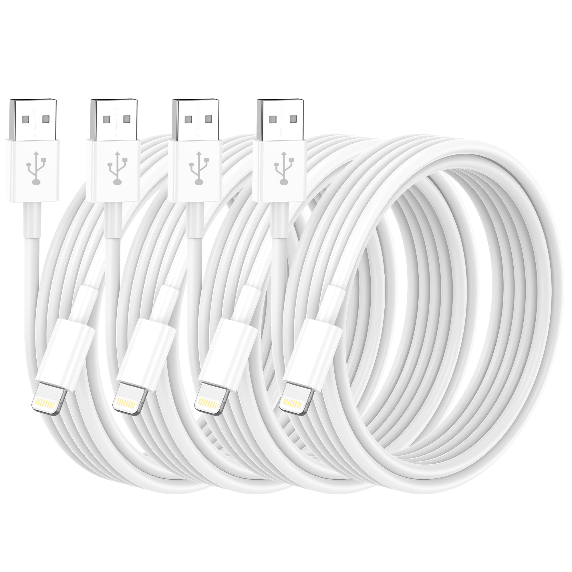 iPhone Lightning Cable [Apple MFi Certified], 4Pack iPhone Charger Cable 6FT, USB to Lightning Cable, Apple 2.4A Fast Charging Cord for iPhone 14/13/12/11 Pro/11/XR/8/7/6s Plus, iPad Pro/Air/Mini 🍁 All In One Marketplace Canada
