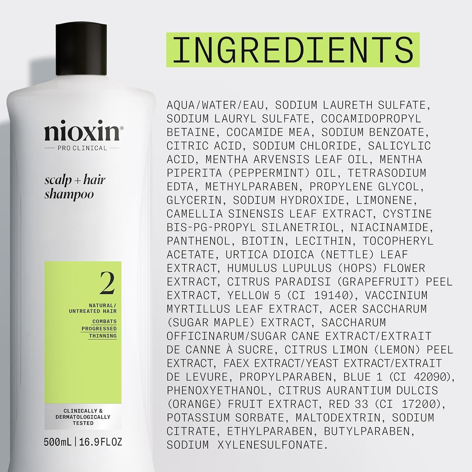 Nioxin Scalp + Hair Thickening System 2 Shampoo, For Natural Hair with Progressed Thinning, 16.9 fl oz (Packaging May Vary) 🍁 All In One Marketplace Canada