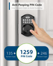TEEHO TE001 Keyless Entry Door Lock with Keypad - Smart Deadbolt Lock for Front Door with 2 Keys - Auto Lock - Easy Installation - Matte Black 🍁 All In One Marketplace Canada