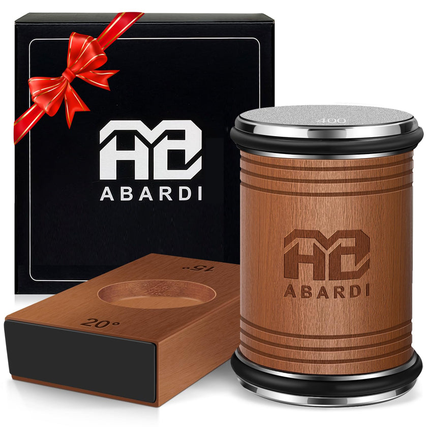 Abardi Rolling Knife Sharpener, Knife Sharpening with Diamonds Made Easy, Knife Sharpeners Kit with 15 & 20 Degree Magnetic Angle, Kitchen Gadgets Birthday Gifts for Men Dad Husband Fathers (Walnut) ﻿ 🍁 All In One Marketplace Canada