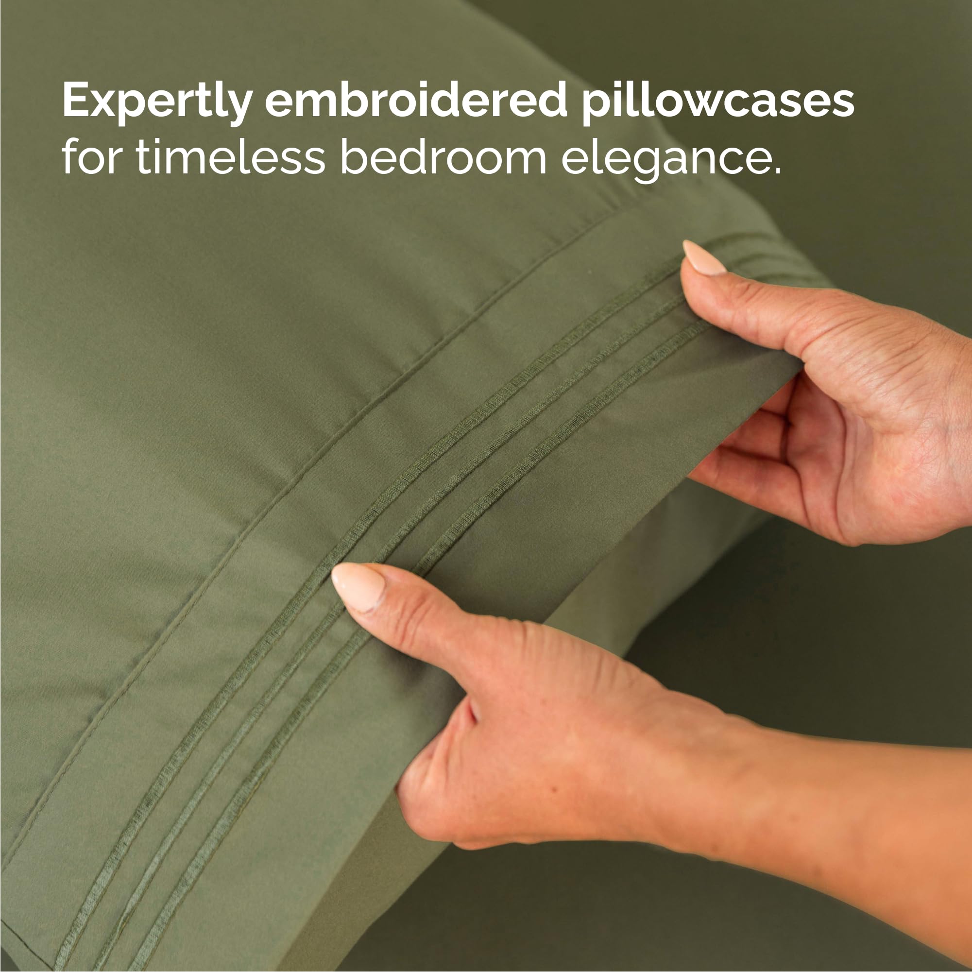 Queen Size 4 Piece Sheet Set - Comfy Breathable & Cooling Sheets - Hotel Luxury Bed Sheets for Women & Men - Deep Pockets, Easy-Fit, Soft & Wrinkle Free Sheets - Sage Green Oeko-Tex Bed Sheet Set 🍁 All In One Marketplace Canada
