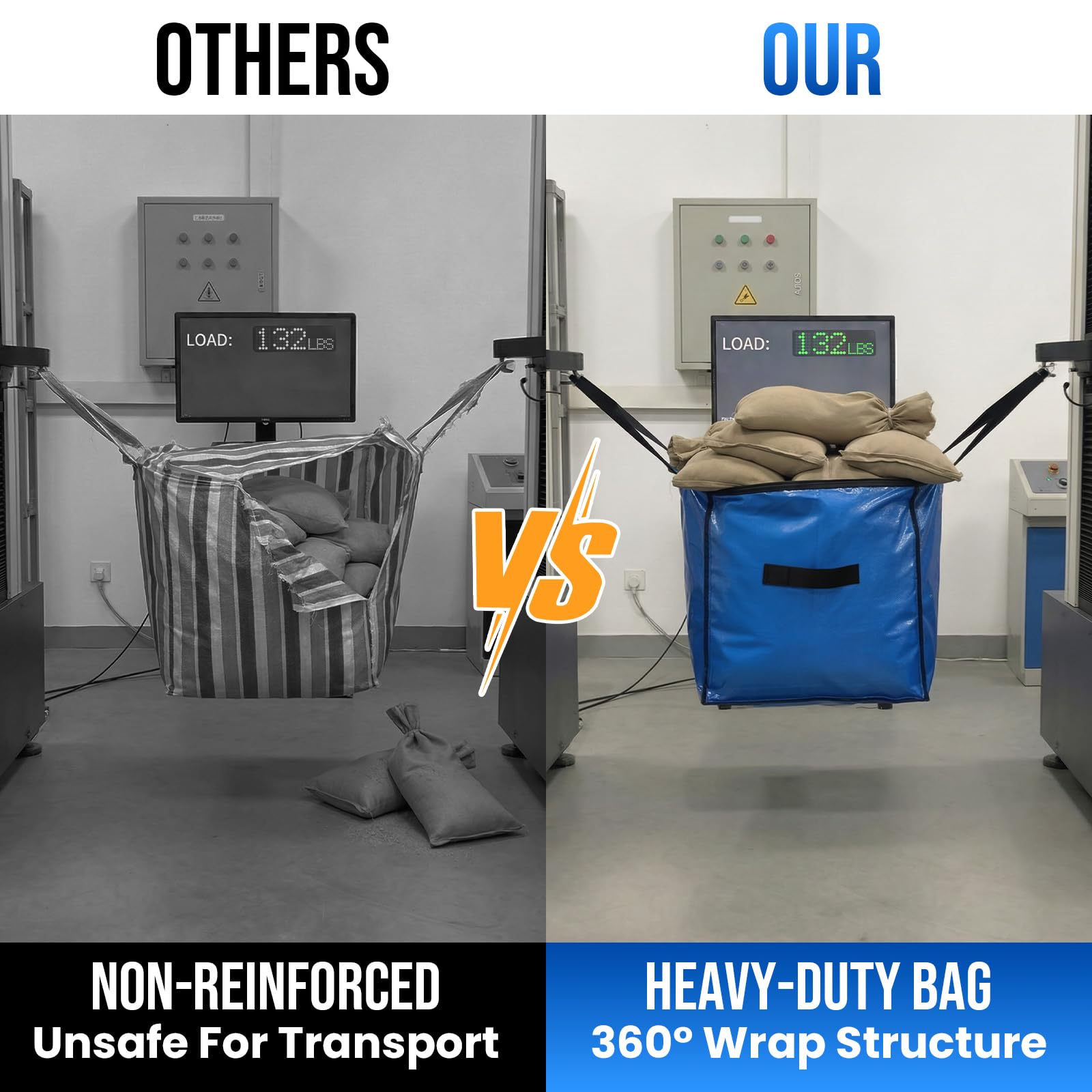 TAILI Extra Large Moving Bags, Heavy Duty Totes for Storage with Visible Window, U-Shaped Around Handles, Storage Contrainer Box for Space Saving, Blue, 4 Pack 🍁 All In One Marketplace Canada