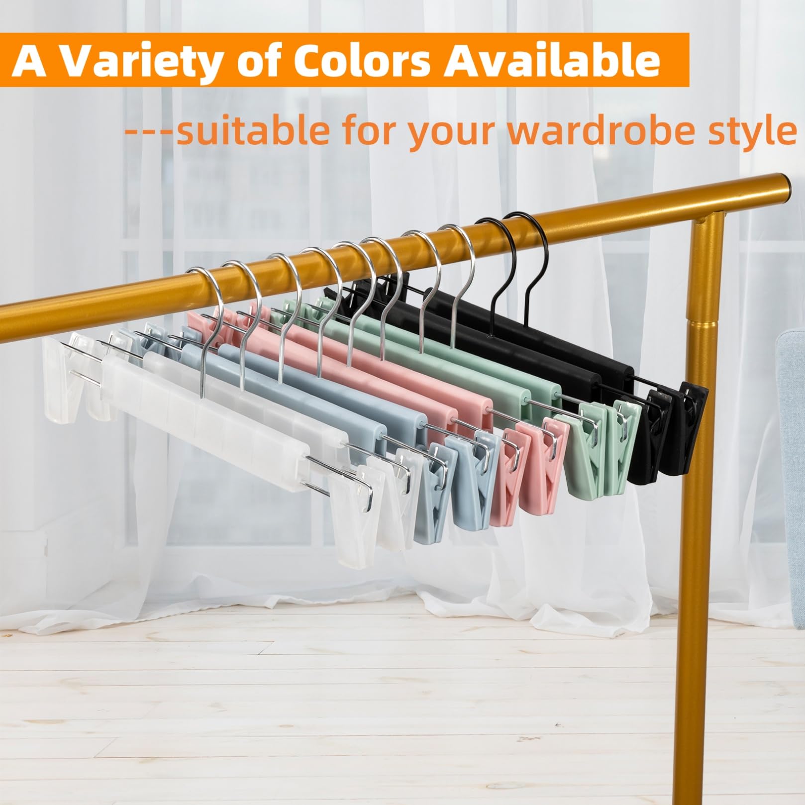 Lamitocs Pants Hangers with Clips, Skirt Hangers, 360 ° Swivel Hooks Space Saving Hangers for Pants, Skirts, Clothes, Jeans (10Pack,Black) 🍁 All In One Marketplace Canada