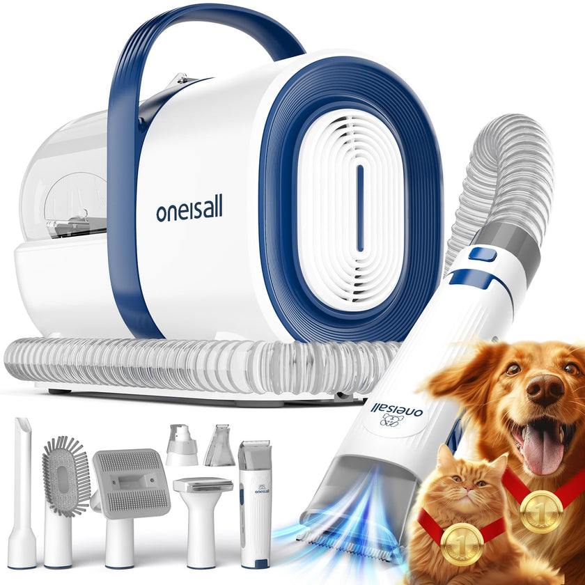 oneisall Dog Grooming Kit, Dog Grooming Clippers, Professional Pet Grooming Vacuum with 7 Pet Grooming Tools for Shedding Thick & Thin Dogs Cats Pet Hair 🍁 All In One Marketplace Canada