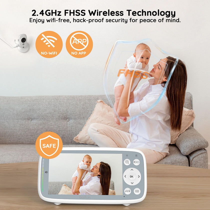 2026 Upgraded Boifun Baby Monitor No Wi-Fi, Baby Camera with 4