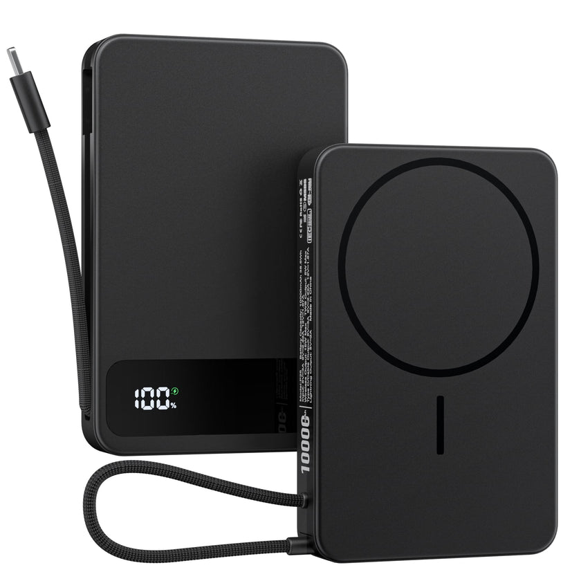 Magnetic Power Bank, 10,000mAh Wireless Portable Charger for Mag-Safe 15W Fast Charging, Battery Pack with USB-C/Lightning Cable 22.5W in/Out for iPhone 17/16/15/14/13/12 Series, AirPods & More 🍁 All In One Marketplace Canada