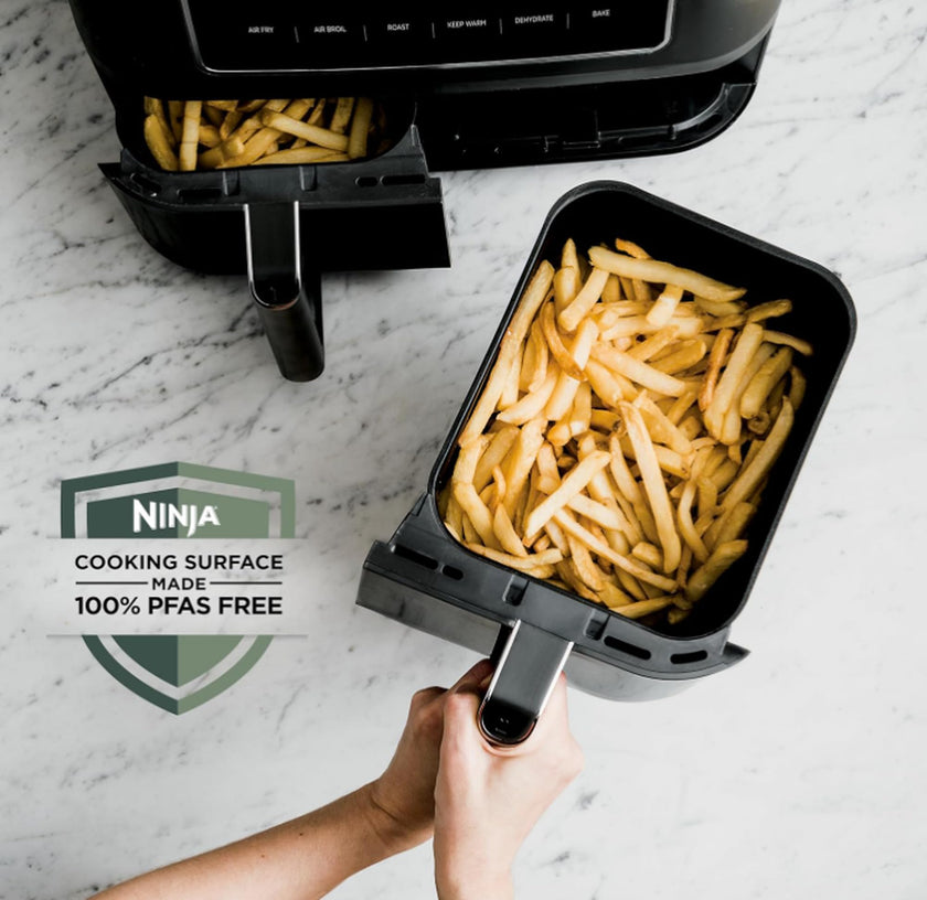 Ninja Foodi 10-qt. 6-in-1 DualZone XL Air Fryer, 2 Independent Baskets, Match Cook & Smart Finish to Air Fry, Air Broil, Roast, Bake, Dehydrate, & Keep Warm, Black, DZ302C (Canadian Version) 🍁 All In One Marketplace Canada