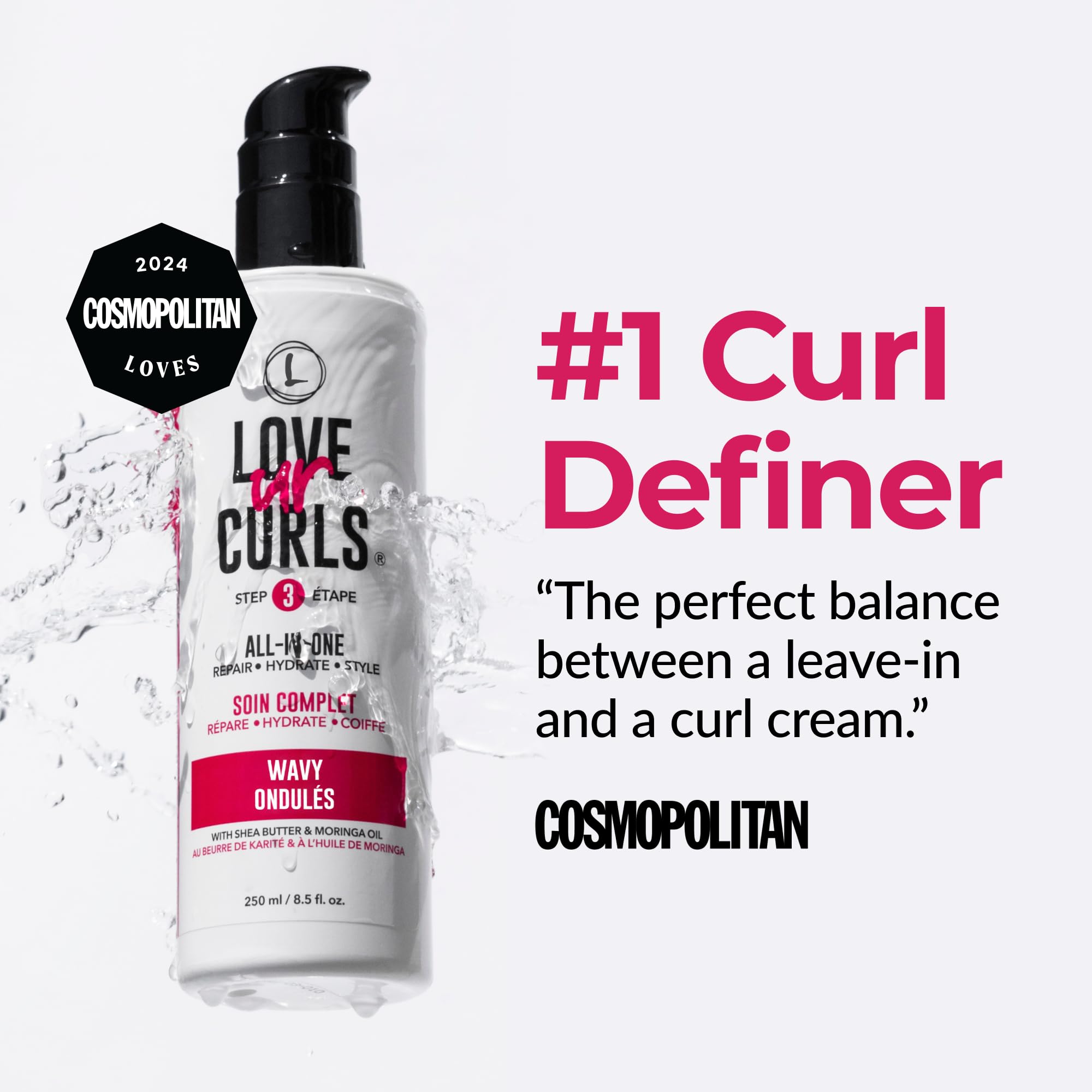 Love Ur Curls - All in One Curl Cream Styler, Curling Cream for Wavy Hair, Repair, Define, Hydrate & Style, Anti Frizz with Shea Butter, 250mL 🍁 All In One Marketplace Canada