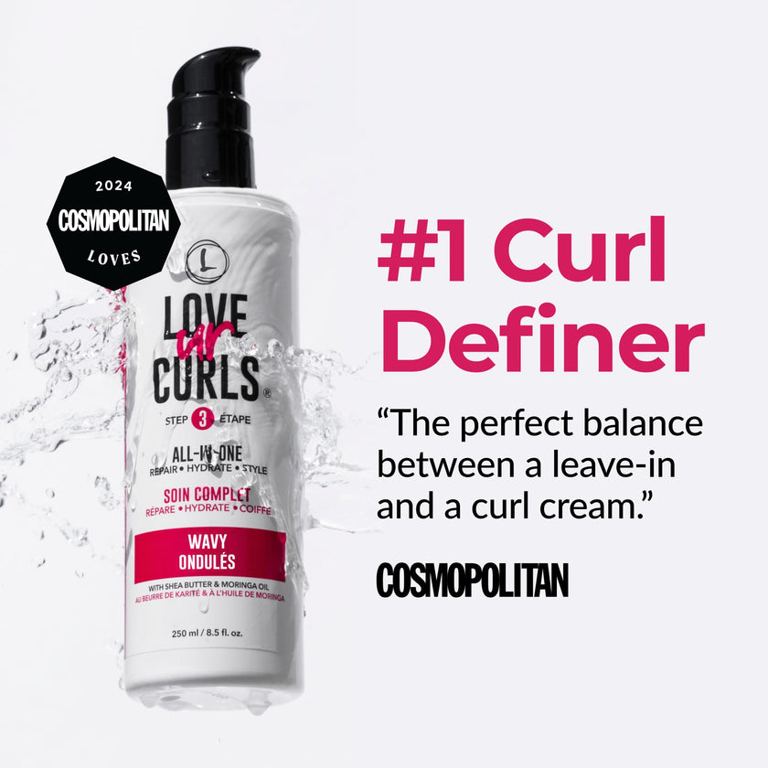 Love Ur Curls - All in One Curl Cream Styler, Curling Cream for Wavy Hair, Repair, Define, Hydrate & Style, Anti Frizz with Shea Butter, 250mL 🍁 All In One Marketplace Canada
