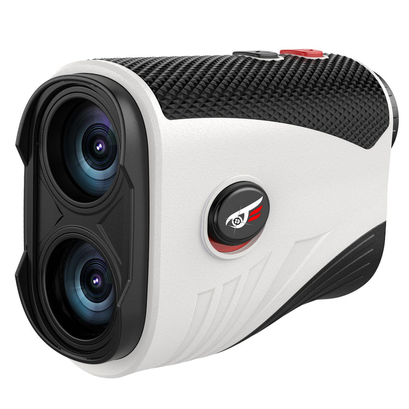 VyKure Golf Rangefinder with Slope - 1200 Yards Laser Range Finder with Flag Pole Locking Vibration, 7X Magnification rangefinder with Magnet Stripe (White) 🍁 All In One Marketplace Canada