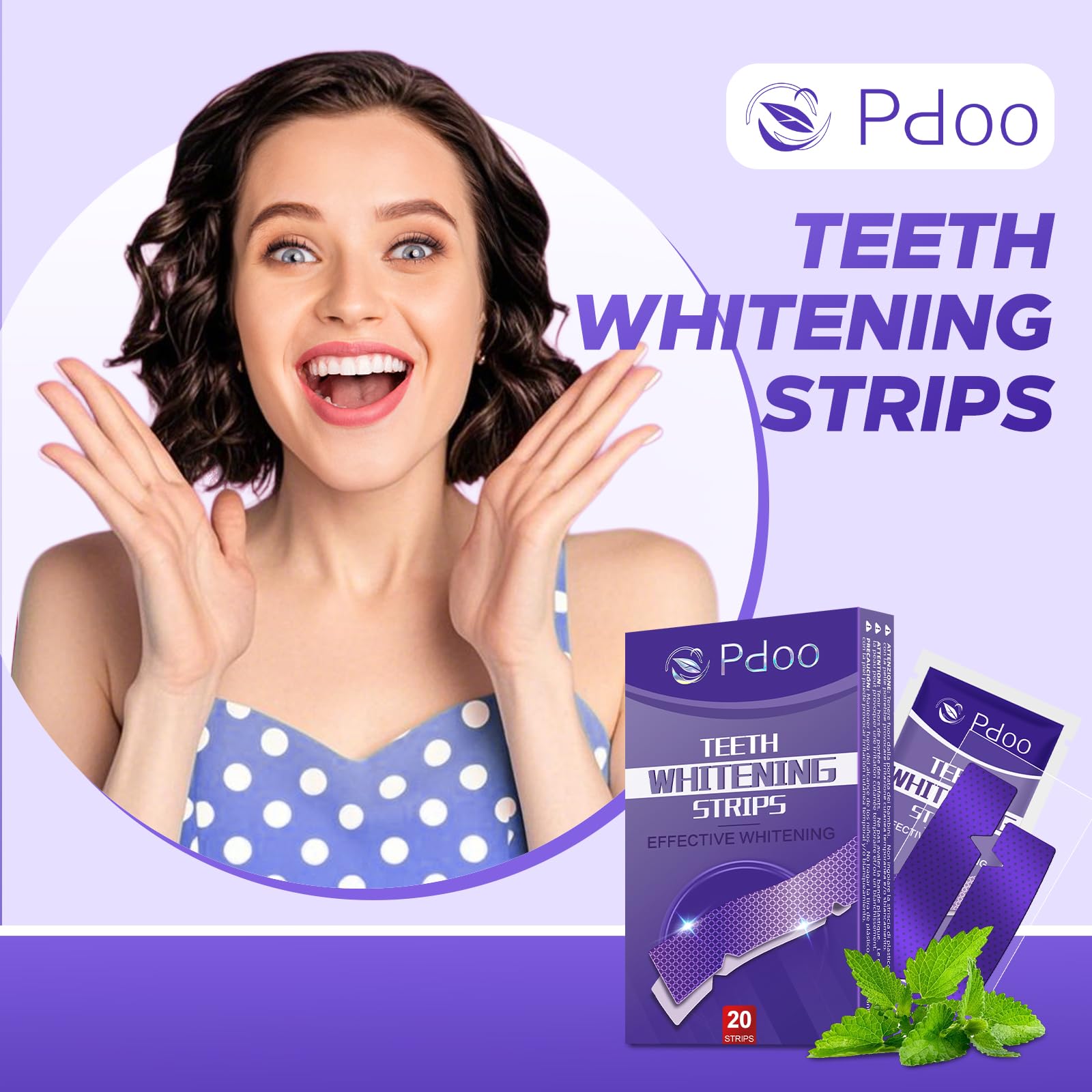 Purple Teeth Whitening Strip 20 Non-Slip Strips - Whitening for Teeth Sensitive, Professional Teeth Whitening Strips, Fast Remove Smoking, Coffee, Wine Stains, Teeth Whitening Kit Pack 🍁 All In One Marketplace Canada