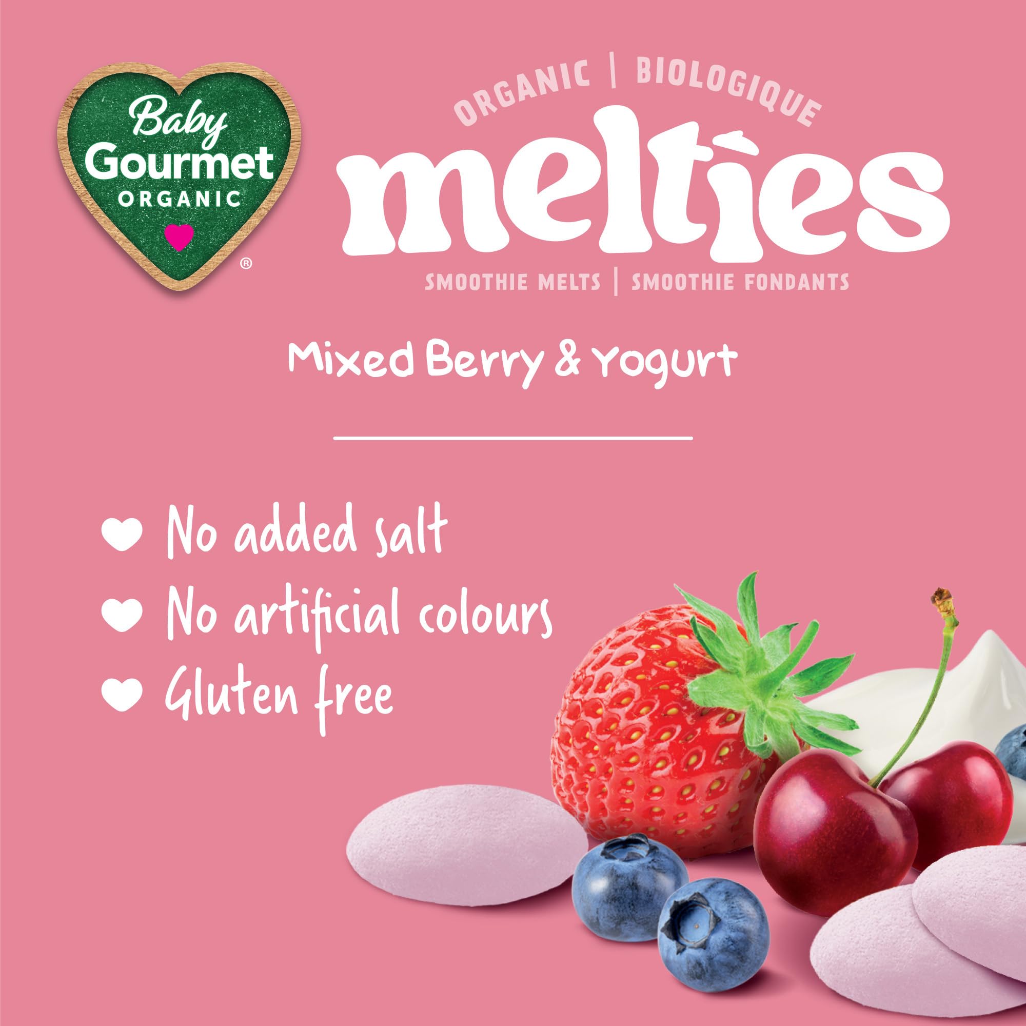 Baby Gourmet Organic Meltable Mushies Banana Berry with Greek Yogurt, 23g (Pack of 8) 🍁 All In One Marketplace Canada