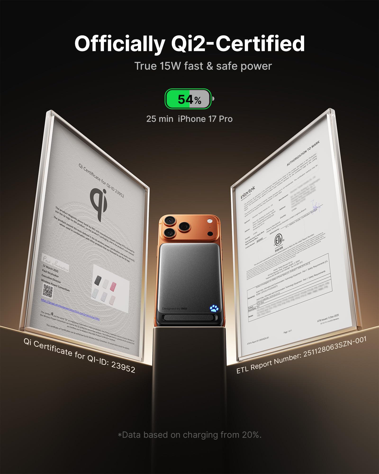 INIU for MagSafe Slimmest Power Bank, Original Qi2 Certified Wireless Fast Charging, 10000mAh 45W Portable Charger with USB C Cable & Stand, Flight Safe Magnetic Battery Pack for iPhone 17-12 Series 🍁 All In One Marketplace Canada