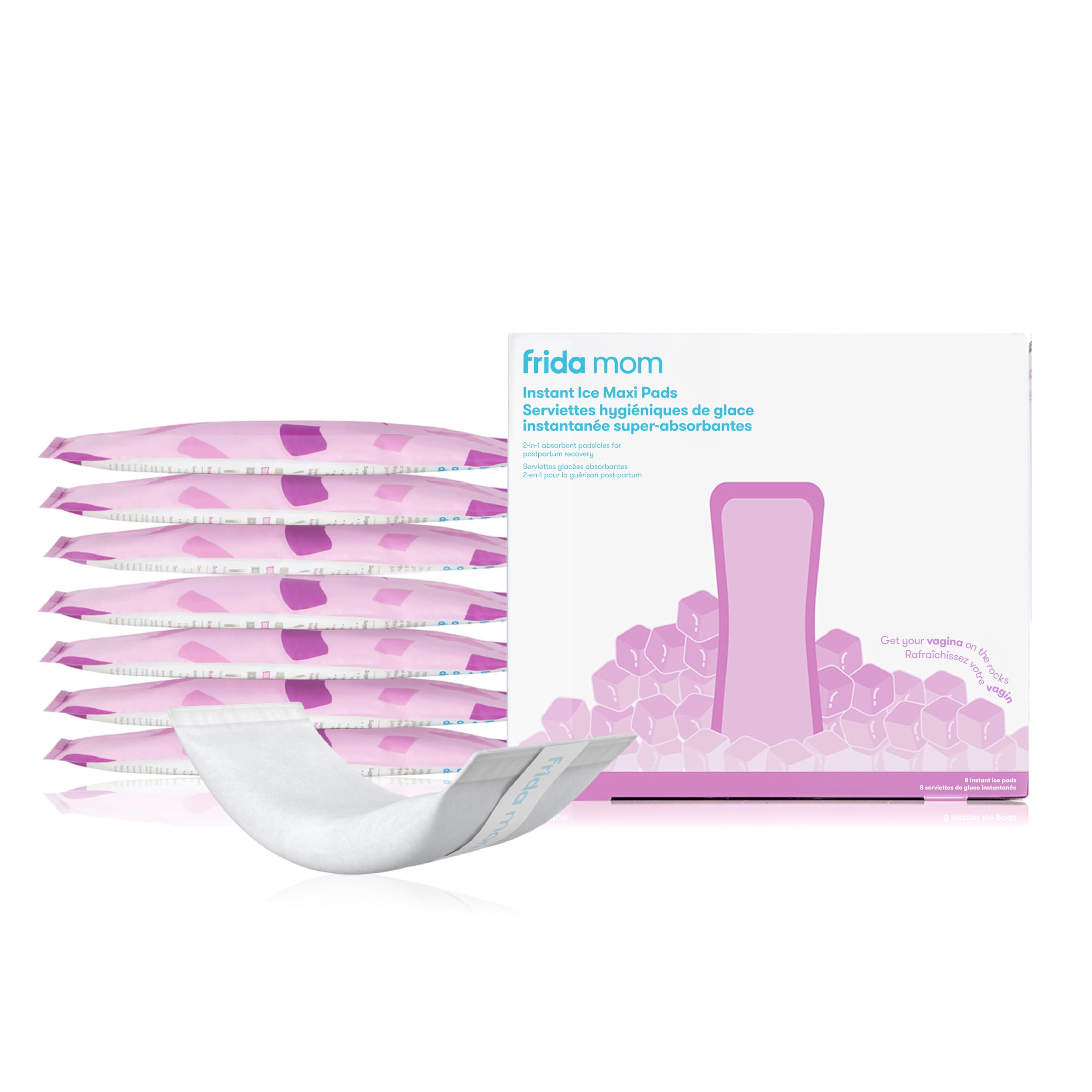 Frida Mom 2-in-1 Postpartum Pads, Absorbent Perineal Ice Maxi Pads, Instant Cold Therapy Packs and Maternity Pad in One, 8ct 🍁 All In One Marketplace Canada