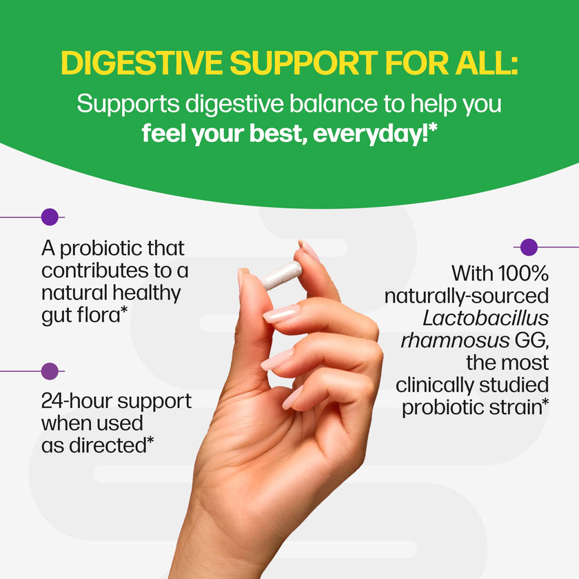 Culturelle Daily Digestive Health Daily Probiotic for Men and Women, With 100% Naturally Sourced Lactobacillus GG Strain, Pharmacist Recommended Gluten Free and Vegan, 50 Count Capsules (Pack of 1) 🍁 All In One Marketplace Canada