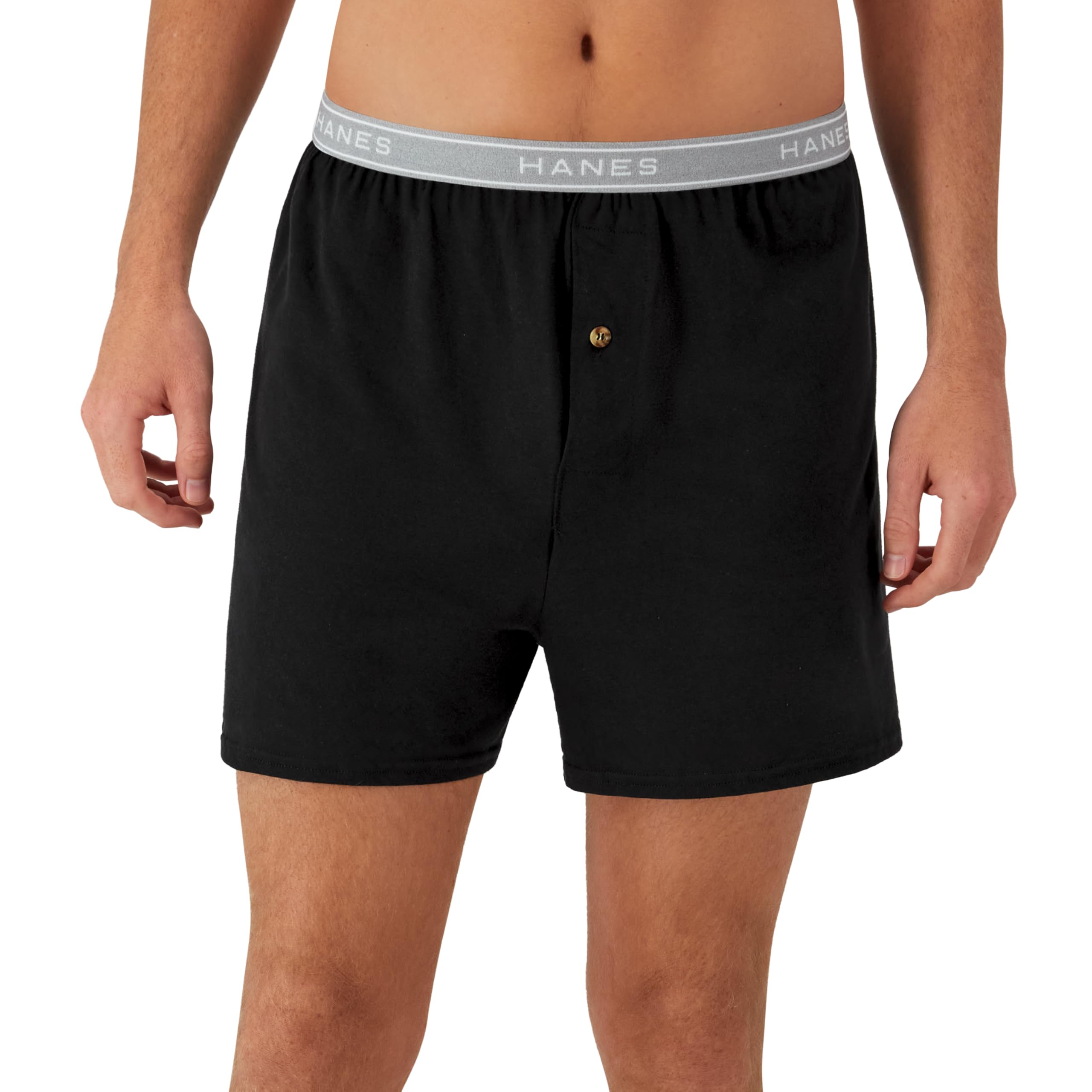 Hanes Men's 5-Pack Exposed Waistband Knit Boxers, Assorted, Large/36-38 🍁 All In One Marketplace Canada