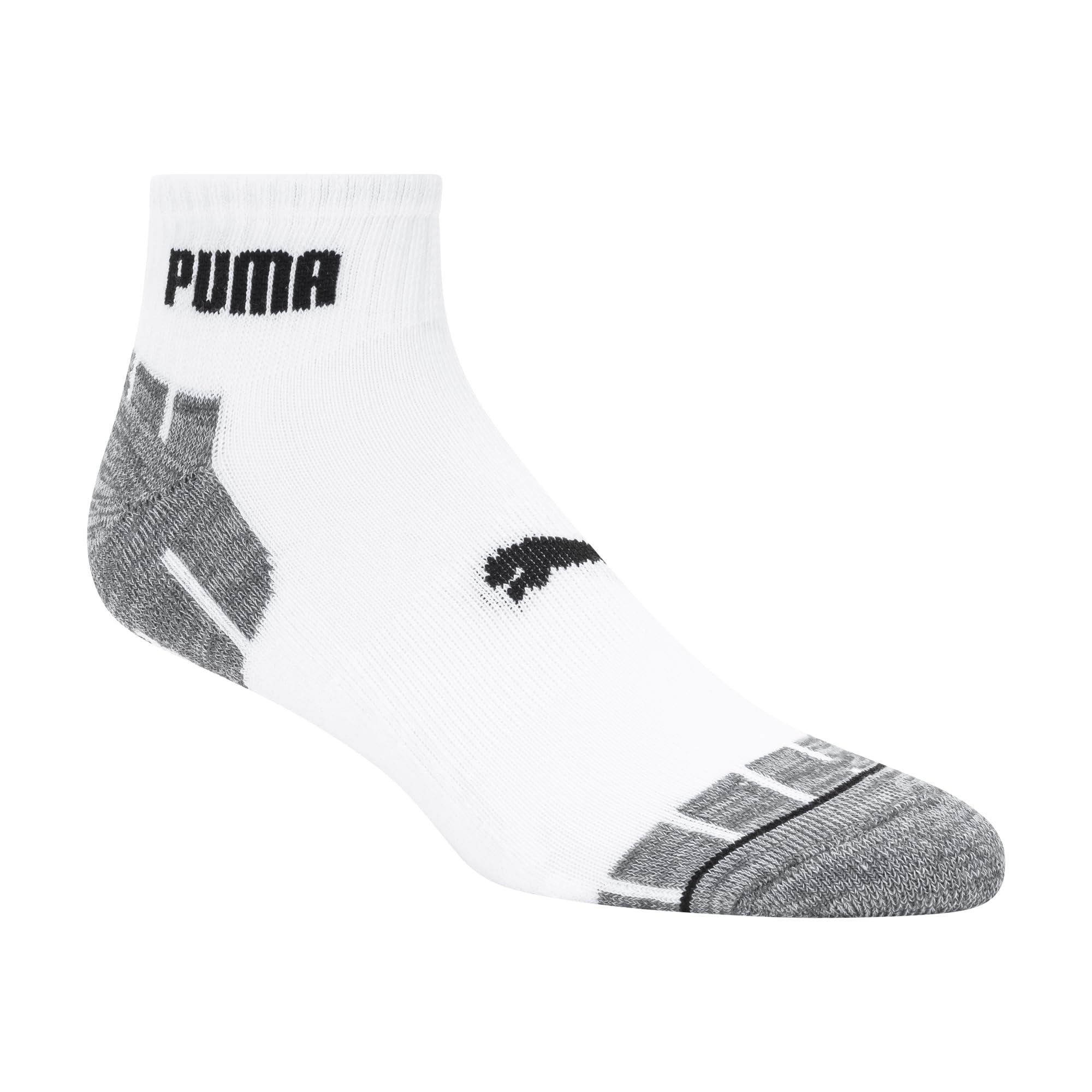 PUMA Men's 8 Pack Athletic Cushioned Quarter Crew Socks, White/Grey, 10-13 🍁 All In One Marketplace Canada