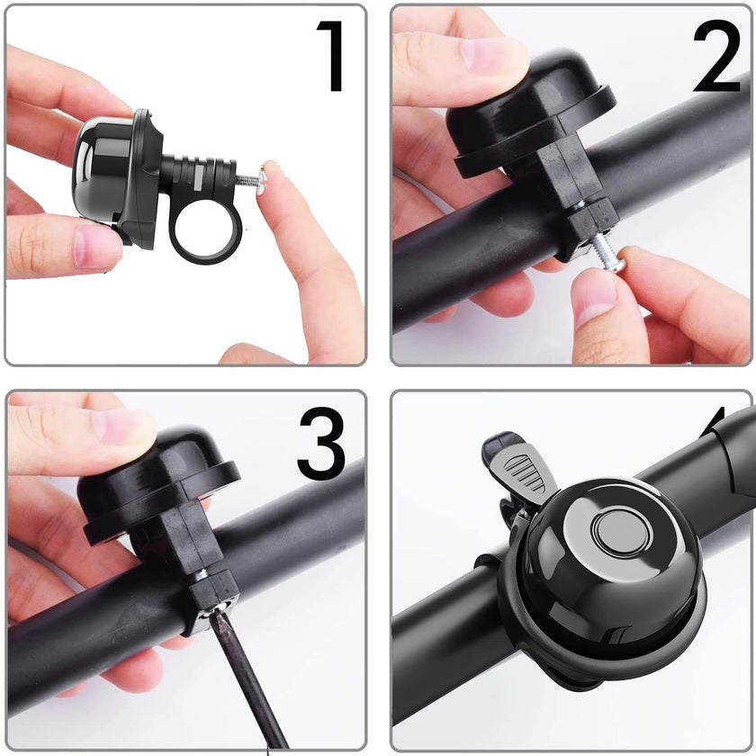 2 Pack Classic Bike Bell, Bicycle Bell | Loud Crisp Clear Sound for City Commuting & Mountain Bikes, BMX Bike, Sports Bike, Durable & Easy-Thumb Hit for Adults Kids, Right Hand/Left Hand Use - Black 🍁 All In One Marketplace Canada