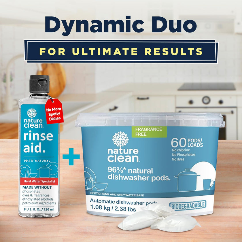 Nature Clean Automatic Dishwasher Pacs, Fragrance-Free, 60 Count 🍁 All In One Marketplace Canada