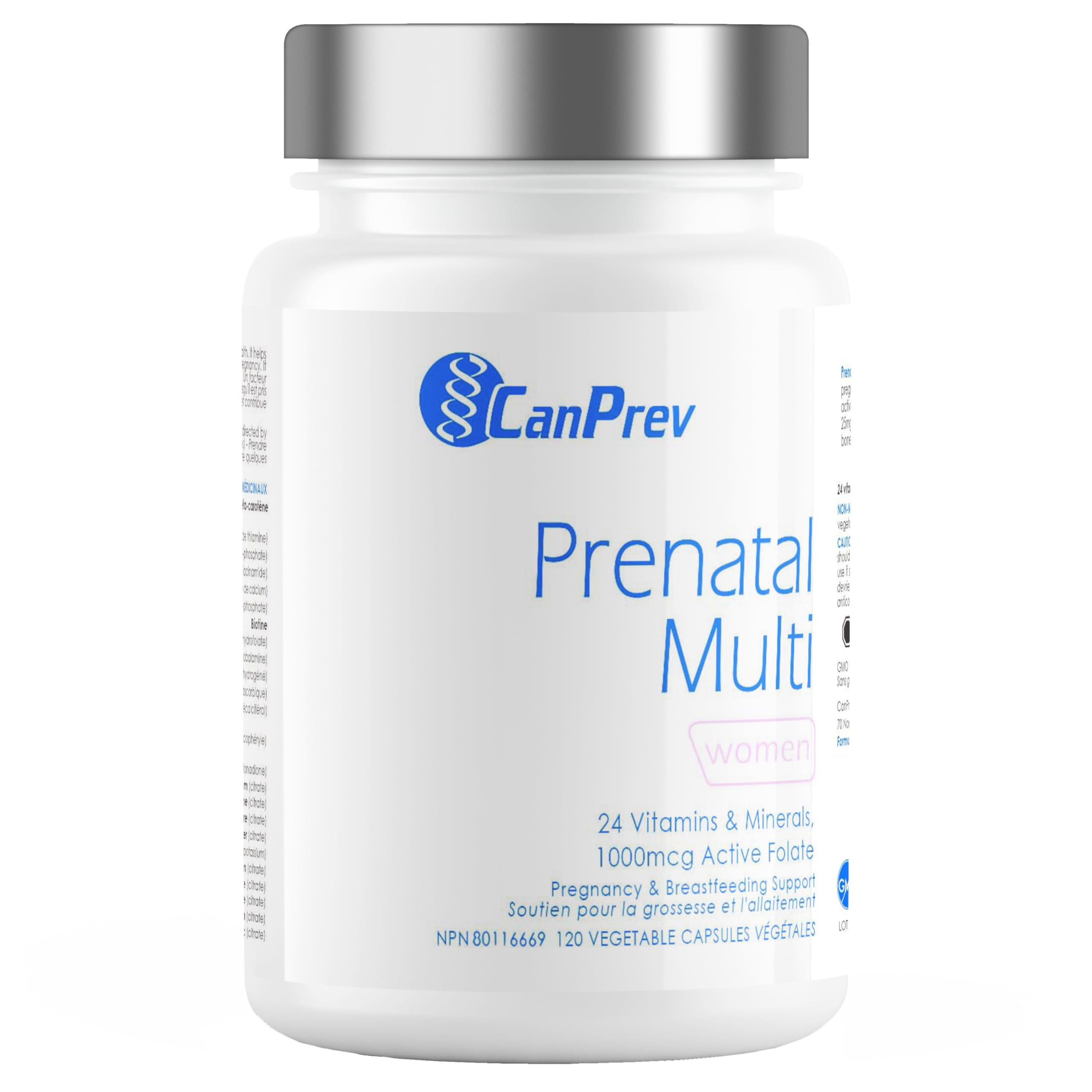 CanPrev Prenatal Multi 120 Caps 30-Day Supply - Prenatal Vitamins with Folic Acid for Pregnancy & Breastfeeding, Women's Prenatal Multivitamin & Mineral, 1000 mcg Active Folate - Non-GMO & Gluten-Free 🍁 All In One Marketplace Canada