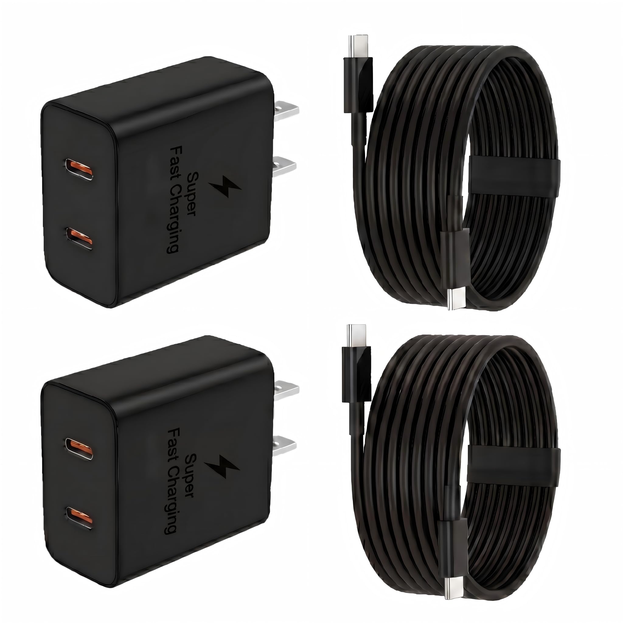 Super Fast Charger USB C, 2-Pack 45W USB C Charger with 6FT C to C Cable, Dual Port Fast Charger USB C for Samsung Galaxy S26/S25/S24/S23/S22/S21/S20/Plus/Ultra,Android,Galaxy Tablet,Phone 17/16/15 🍁 All In One Marketplace Canada
