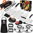 31PCS Griddle Accessories Kit for Blackstone, Flat Top Hibachi Grill Spatula Set with 2 Melting Domes, Burger Press, Patty Maker and Apron, Professional Teppanyaki Tools Gifts for Outdoor BBQ 🍁 All In One Marketplace Canada