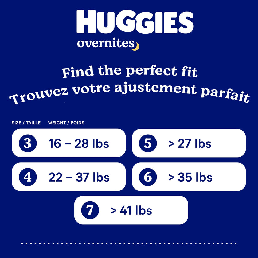 Huggies Overnites Size 5 Overnight Diapers (27+ lbs), 50 Ct 🍁 All In One Marketplace Canada