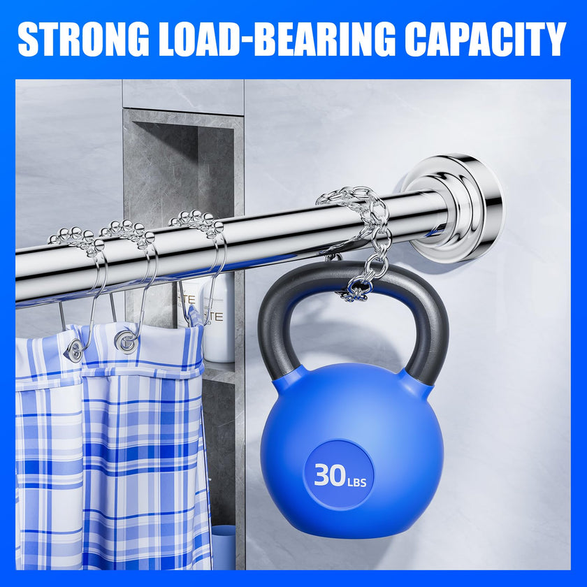 Ausemku Shower Curtain Rod Tension - 32-80 Inch Never Rust Non-Slip Spring Tension Curtain Rod No Drilling Stainless Steel Curtain Rod Use Bathroom Kitchen（Silver） 🍁 All In One Marketplace Canada